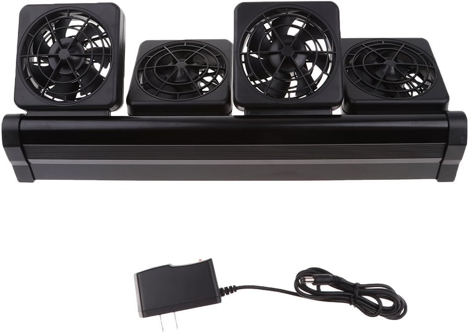 水族館 水槽 魚のタンク 冷却ファン 調節可能 強力な換気を提供 4頭 Dc