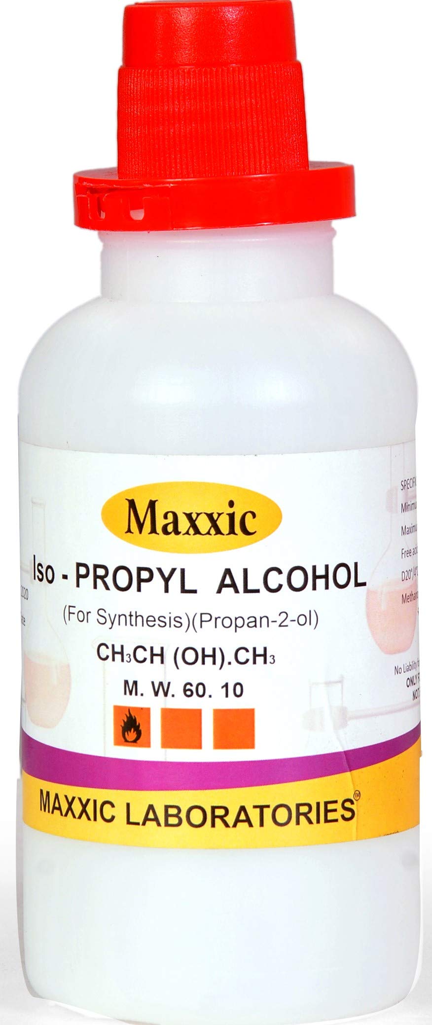 Maxxic Laboratories IPA Iso-Propyl Alcohol 99.9% 500 ml [(CH3)2-CH-OH] CAS: 67-63-0, 500 ml