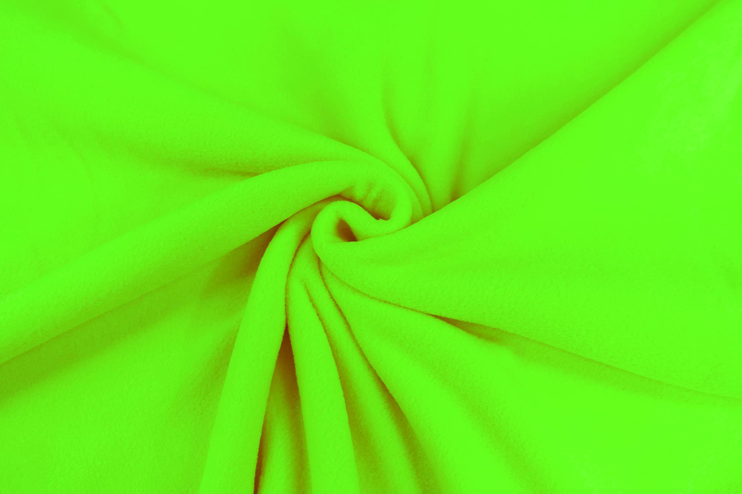 Polar Fleece Fabric Anti-Pil Plain Colour Soft Warm Craft + Jumper Material (Half Metre 50cm x 150cm, Fluorescent Green)