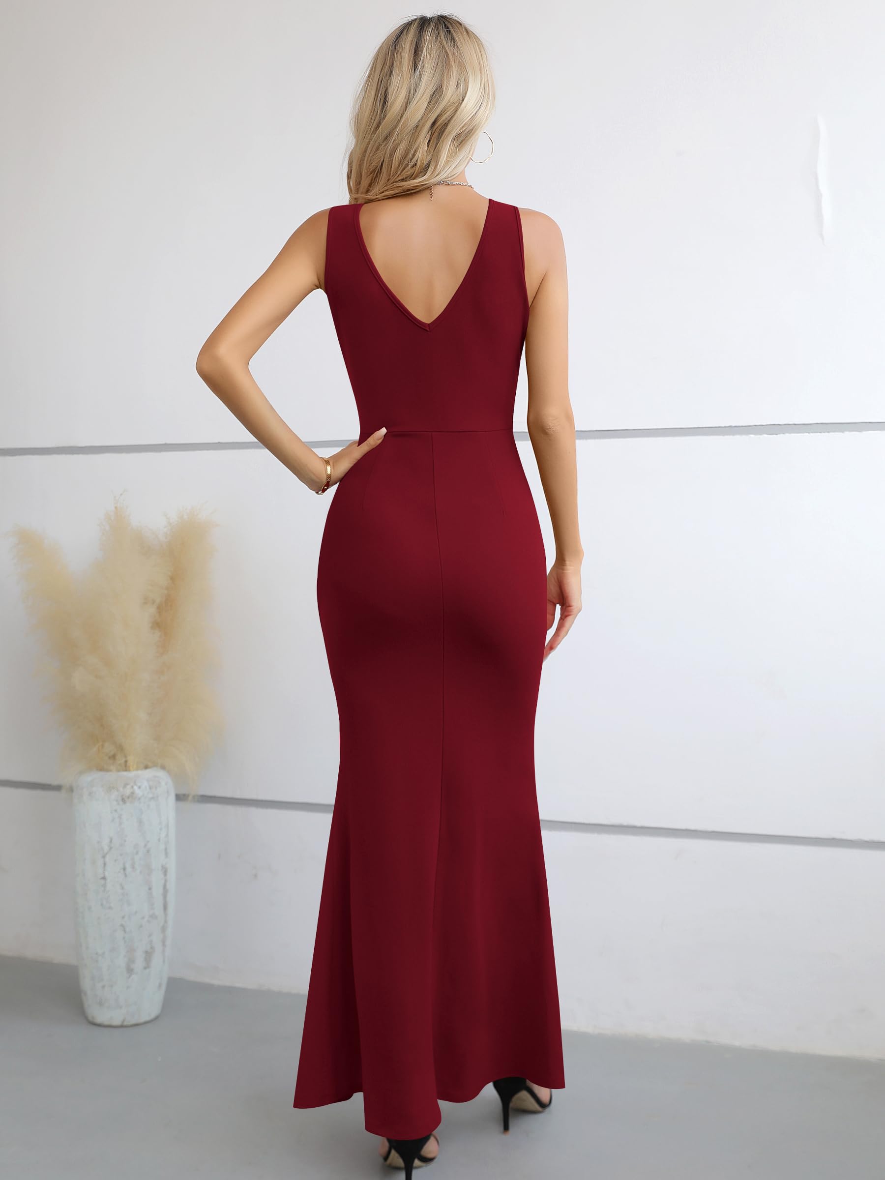 Laughido Vestido largo de cóctel para mujer, vestido de fiesta, vestido de verano, festivo, elegante, bodycon largo