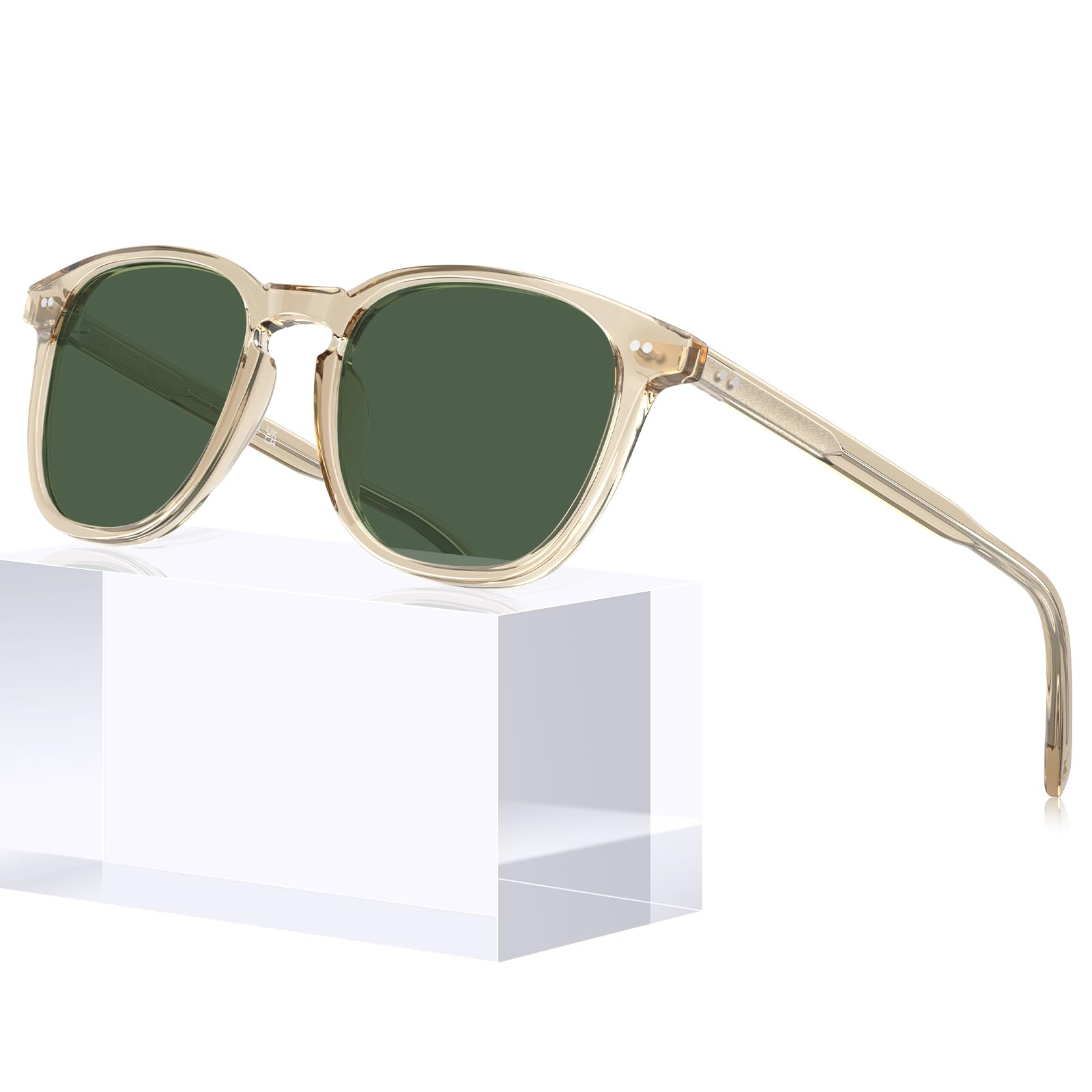 Carfia Occhiali da sole polarizzati da uomo classici quadrati stile street | 100% protezione UV400 occhiali ideali per la guida e la pesca