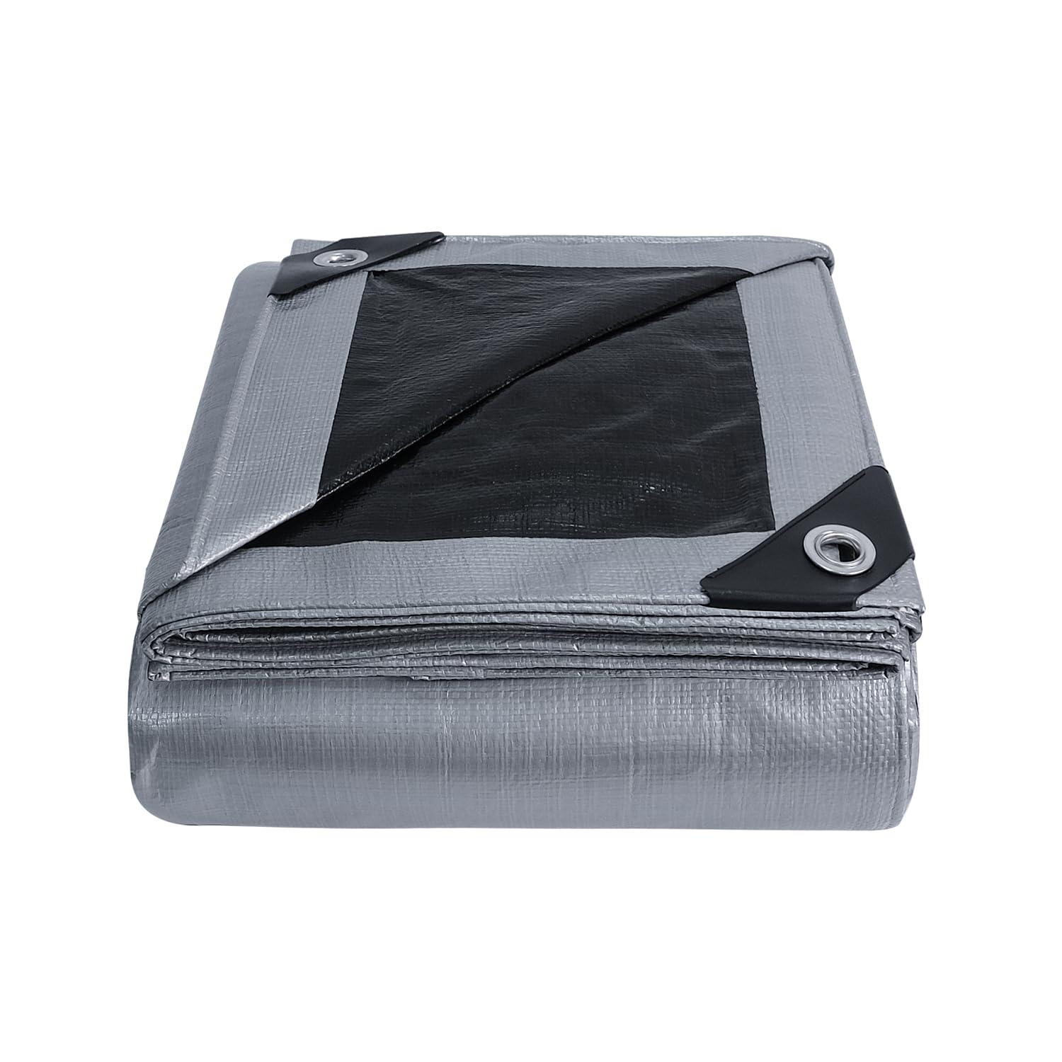 Bâche Imperméable Bâches de Protection en Polyéthylène 140g/m² Robuste 5x6m Étanche Renforcé Trou Soudé Résistant à la déchirure Toit Polyvalent Pool Truck RV Camping Tente Jardin Argent/Noir.