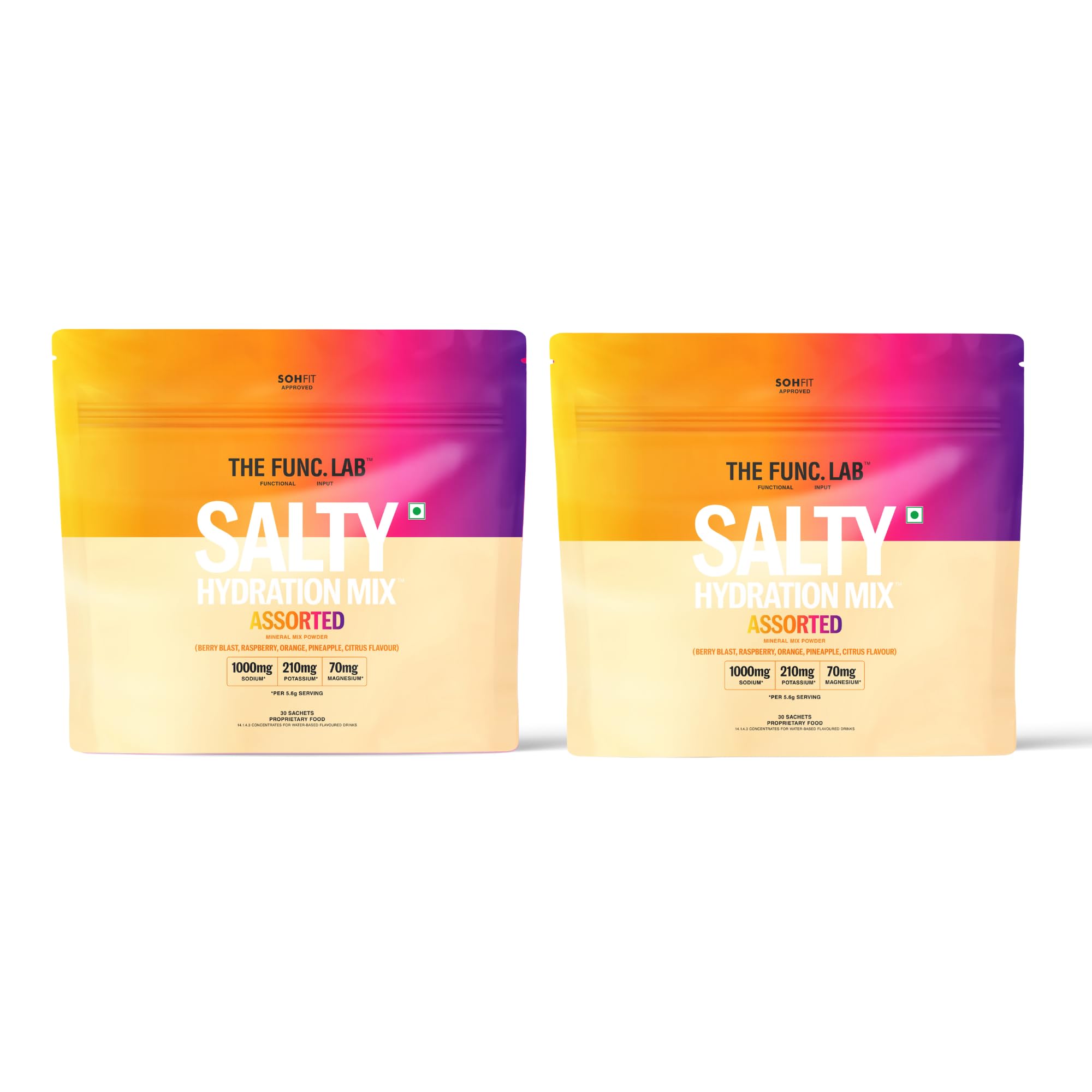 The Func. Lab Salty Electrolytes - Berry Blast | 30 Sachets | Instant Hydration Powder with Sodium, Potassium, Magnesium | Sugar-Free, No Preservatives | Instant Energy, Performance & Recovery Drink — Amazon image 27