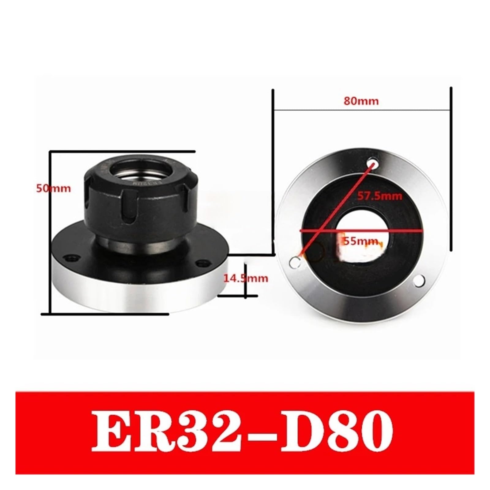 Mini kołnierzowy uchwyt zaciskowy - ER16 ER20 ER25 ER32 ER40-125 mm 80 mm 100 mm(ER32-D80)