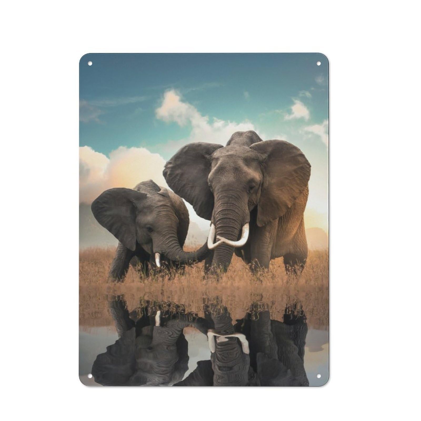 Retro Metal Sign 40x30cm Featuring Elephant Love, Home Bar Decor for Pub, Home Bar, Shed Or Man Cave