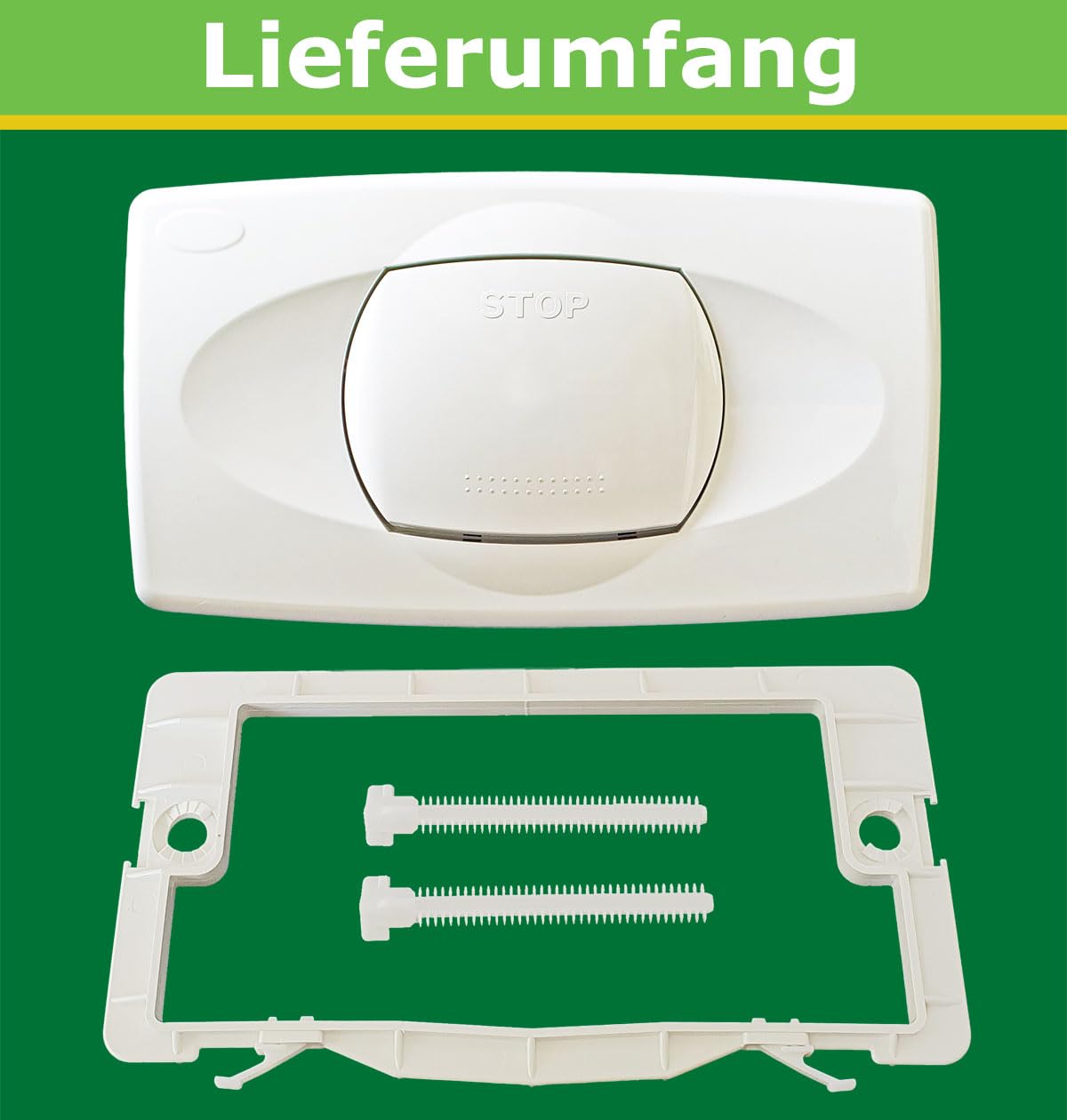 LIV Drückerplatte zu Isosan Unterputz-Spülkasten mit 1-Mengen-Spülung, weiß | 1-Mengen-Spülung, Start/Stopp