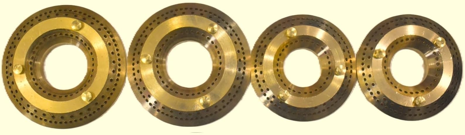 AST? Brass Burner Cap Set of 4 Suitable for All Blueflame Brand Manual Ignition Gas Stoves (2 Medium - 7.8 Cm, 2 Small - 6.8 Cm)