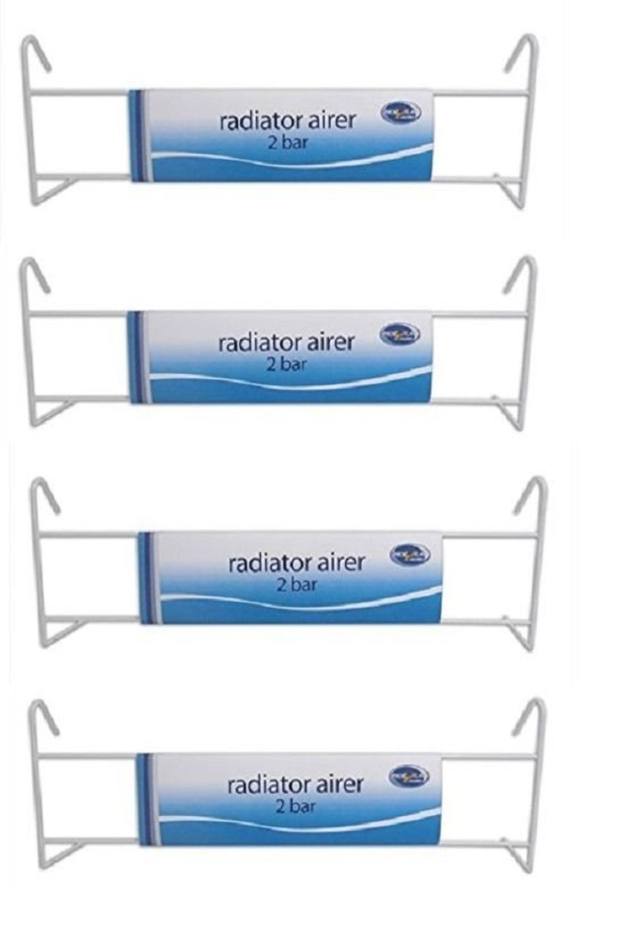 4 X 2 Bar Radiator Airer Hanger Drier White Laundry Clothes Bathroom Drying Indoor