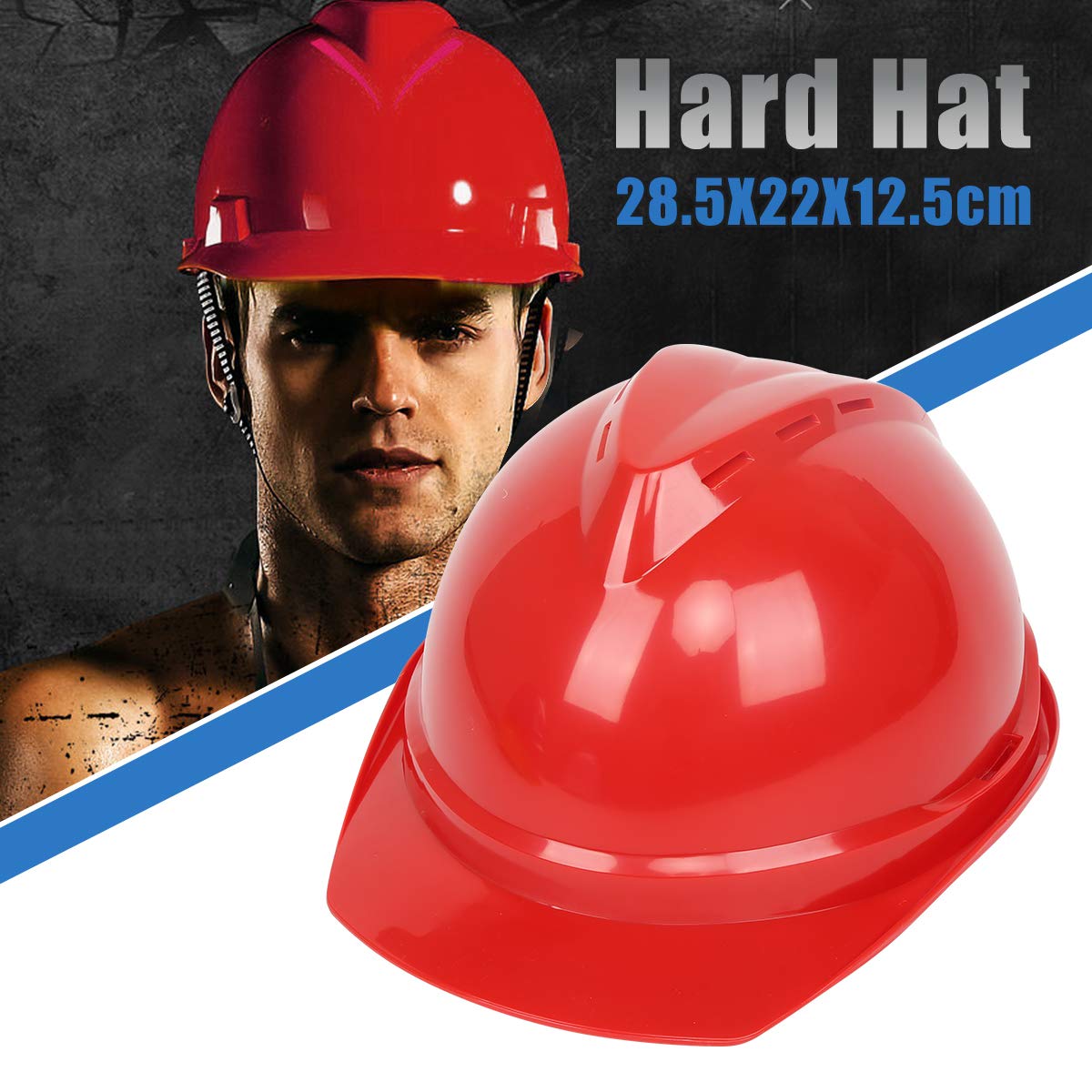 Casco de seguridad – Casco de construcción mejorado con correa de barbilla de 4 puntos y orificios de ventilación, casco de protección de trabajo de escalada en altura
