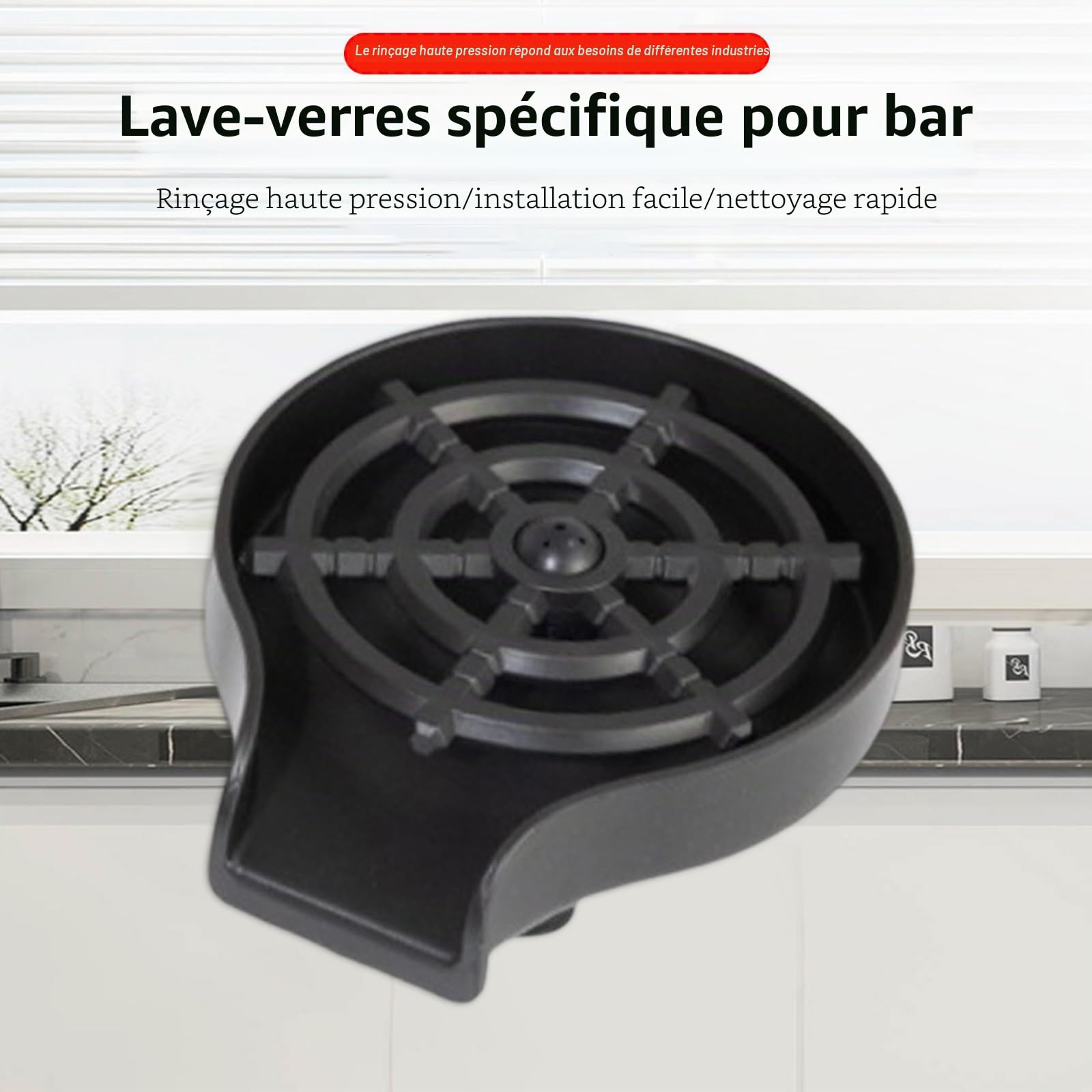 Lave Verre,Lave-tasses automatique, nettoyeur de verrerie à robinet, adapté aux cuisines domestiques, bars, cafés, boutiques de thé à bulles et hôtels. Lave-tasses