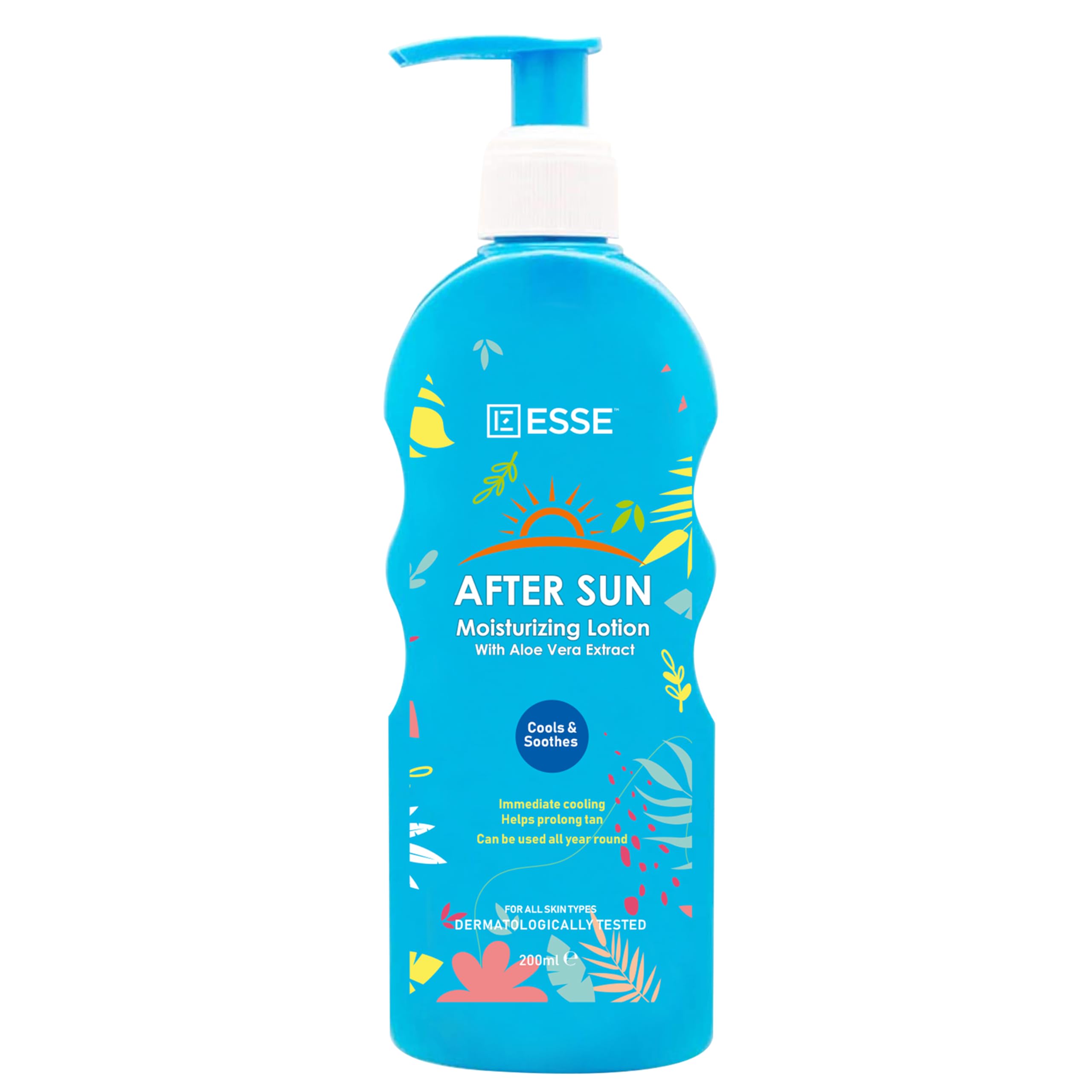 EssentialzAfter Sun Moisturising Lotion | Enriched with Aloe Vera Extract | For All Skin Types | Dermatologically Tested | 200ml