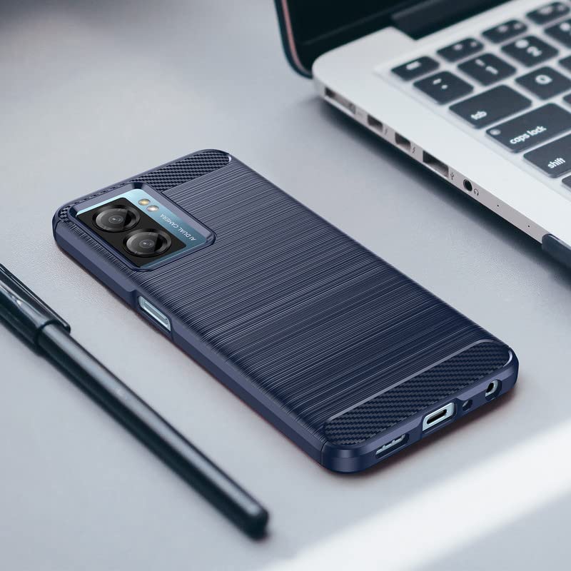 Image of Hybrid Carbon Fiber Back Case for Oppo A57 4G / A57 5G (Blue)