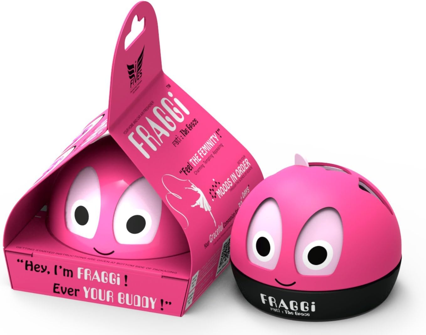 FRAGGi™ Premium Quality Air Freshener Car Perfume for Dashboard (Rati: The Grace, Pink, 80 g)