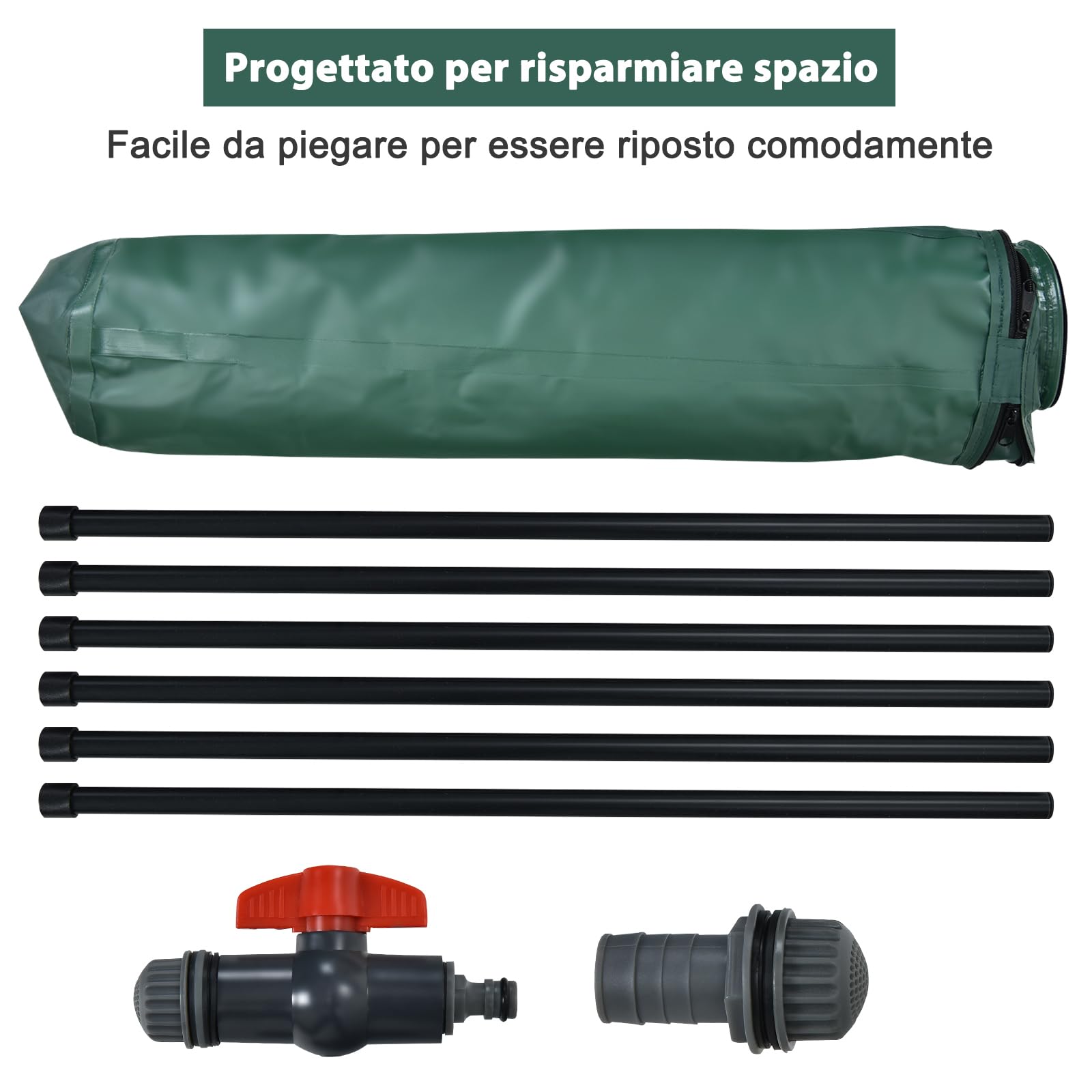 COSTWAY Bidone per la Raccolta dell'Acqua Piovana, Serbatoio Cisterna Raccolta Acqua, con Rubinetto (200 L)