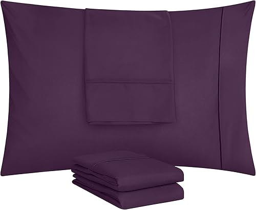 Miniatura 5 de Utopia Bedding - Paquete de 4 fundas de almohada con cierre de sobre, tela de microfibra cepillada suave, resistentes al encogimiento y a la