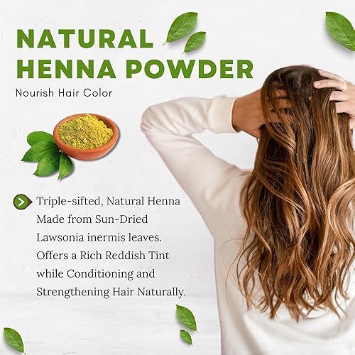 Miniatura 7 de Polvo de henna e índigo para el color del cabello, crecimiento, 7.05 oz (3.53 oz cada uno), tinte para el cabello puro y natural