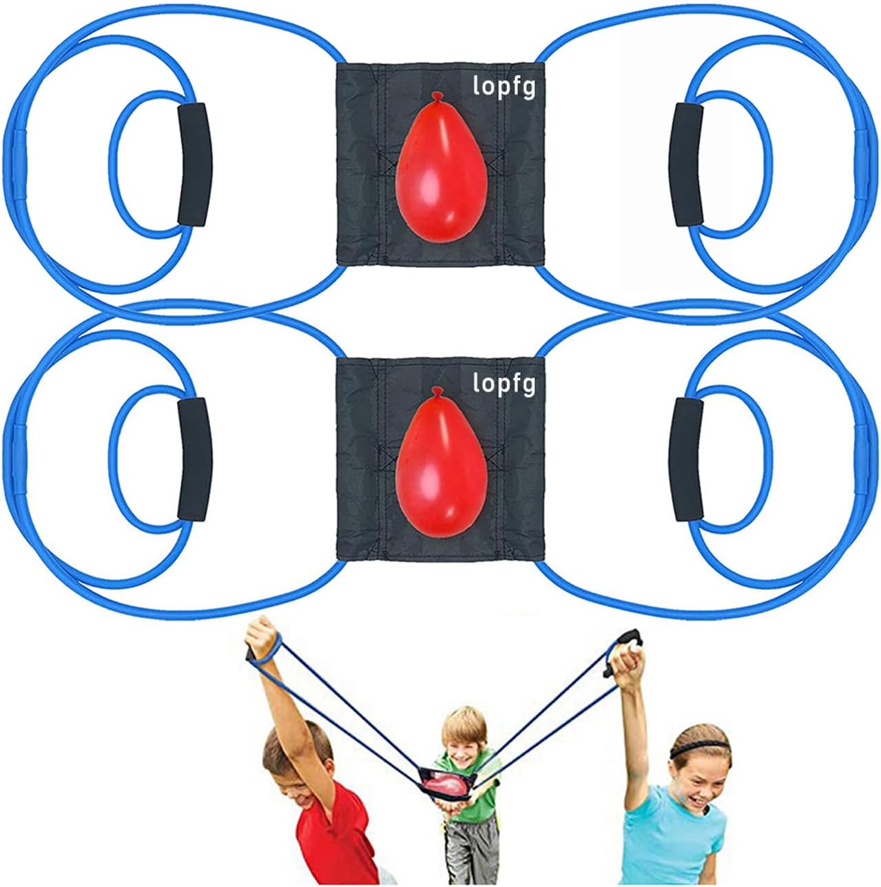 Water Balloon Launcher; 4PCS water balloon slingshot- Beast 500-yard Waters Balloon Slingshot/Cannon/Launcher(Blue-4)