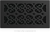 Vista 10 de Decor Grates ST414 Registro de suelo con diseño de voluta, 4 x 14 pulgadas, negro texturizado