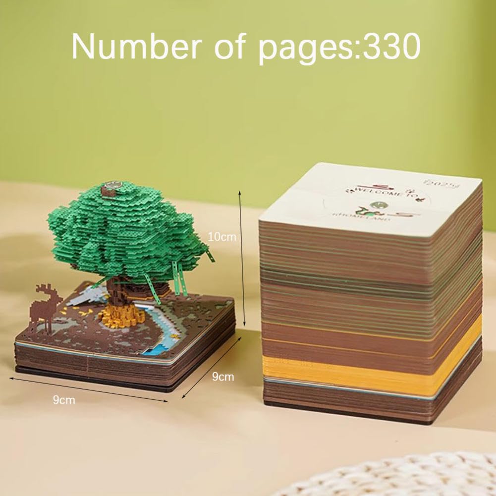 Kalendarz 3D Calendar 2025 Calendar Tabs, Green Tree Paper Engraved Calendar Is Suitable For Ornaments Or Gifts