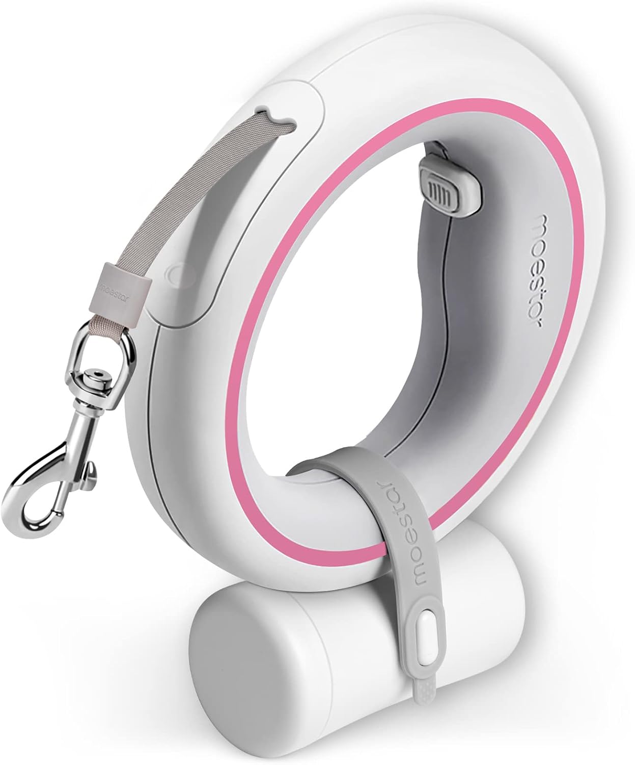 Manos Libres Llevable Correa Perro Extensible con Soporte para Bolsa de Caca moestar UFO Muñeca Correa Perro Retráctil 3 Metros Cinta Nylon 360° Sin Enredos con Perros Pequeños Medianos de hasta 30KG