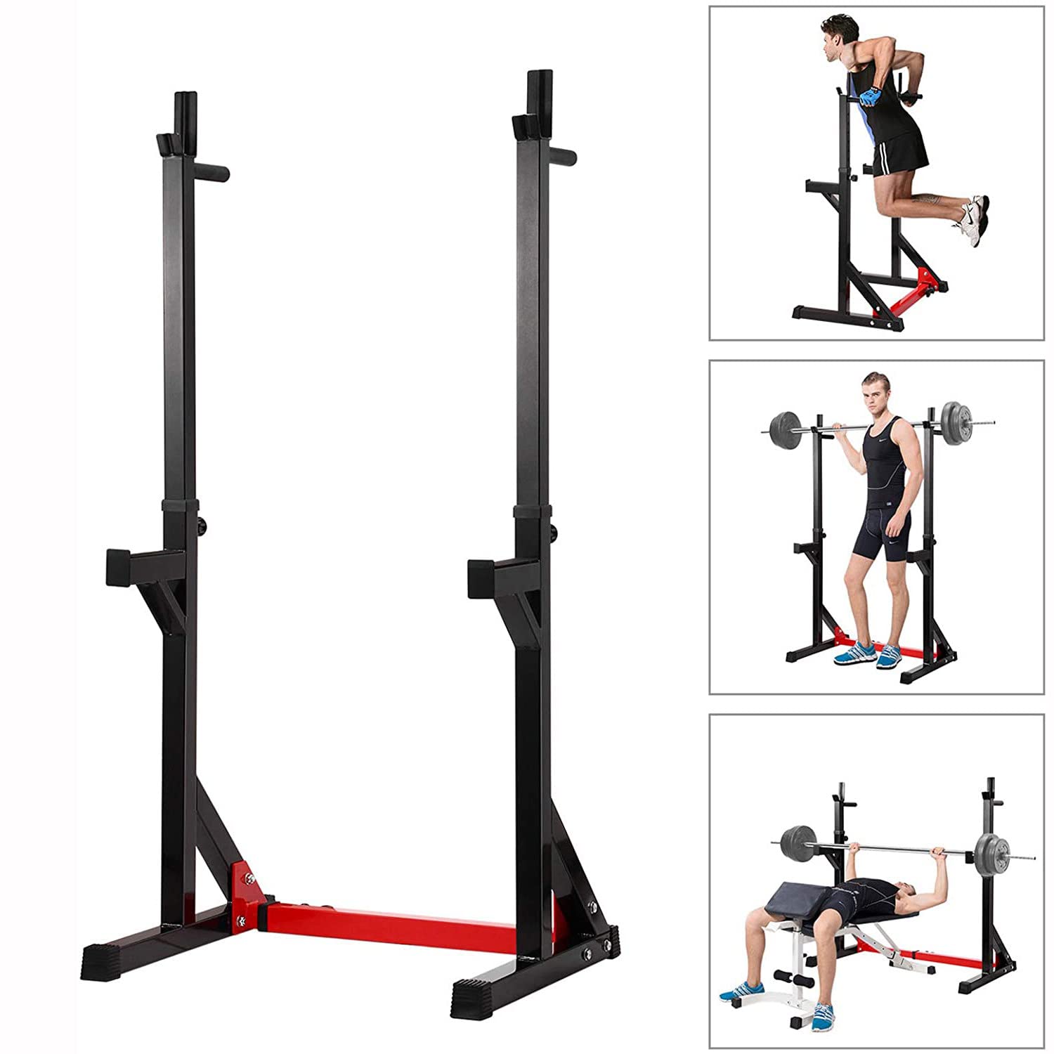 Amazon.co.jp: 2ピースペアスチール高さとベース調整可能なバーベル