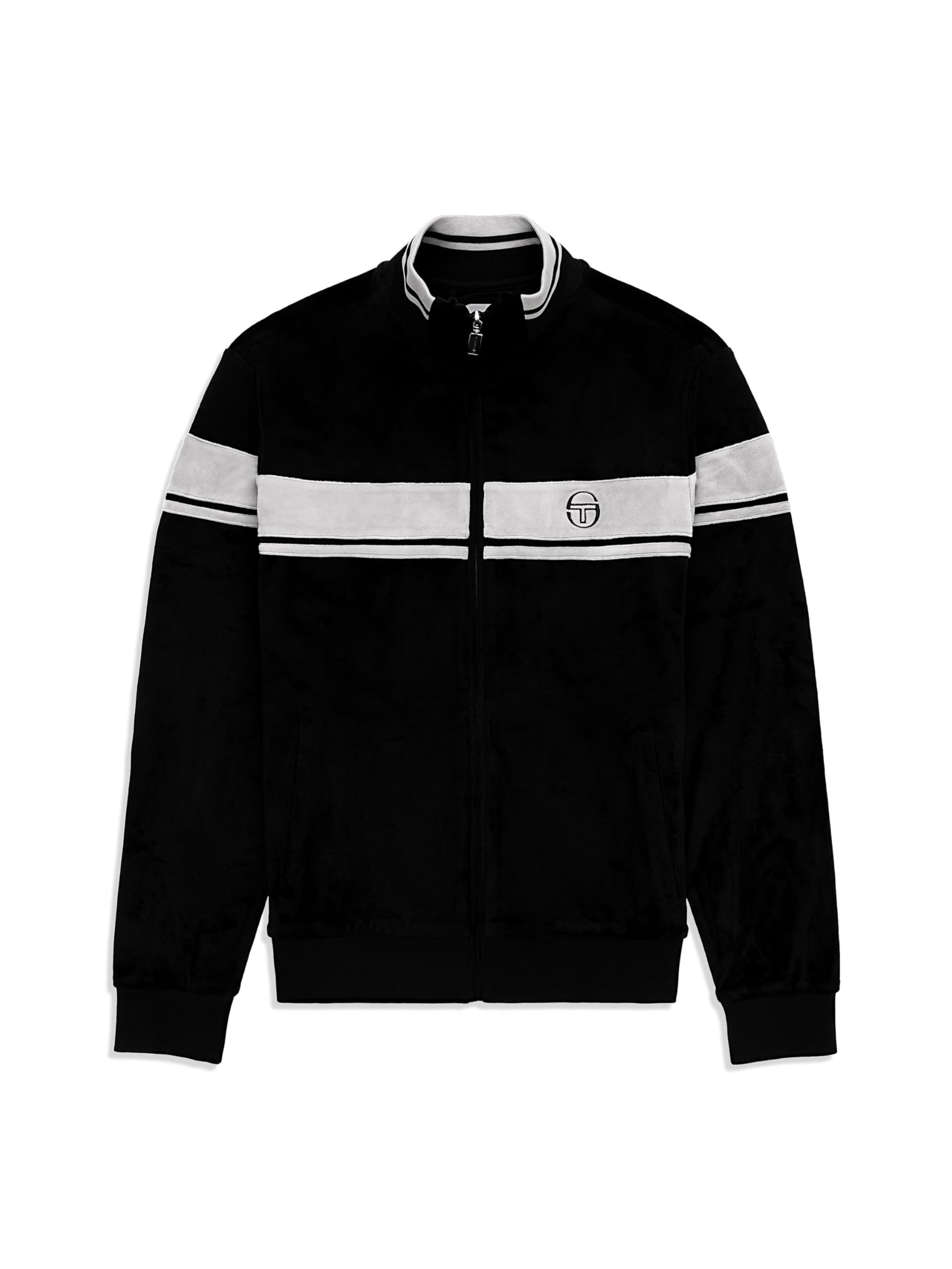 Sergio Tacchini Damarindo Velour Track Jacket- Black Beauty