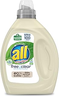 all Laundry Detergent Liquid, Free Clear Eco, Plant-Based Clean, Ultra-Concentrated, 100 Loads
