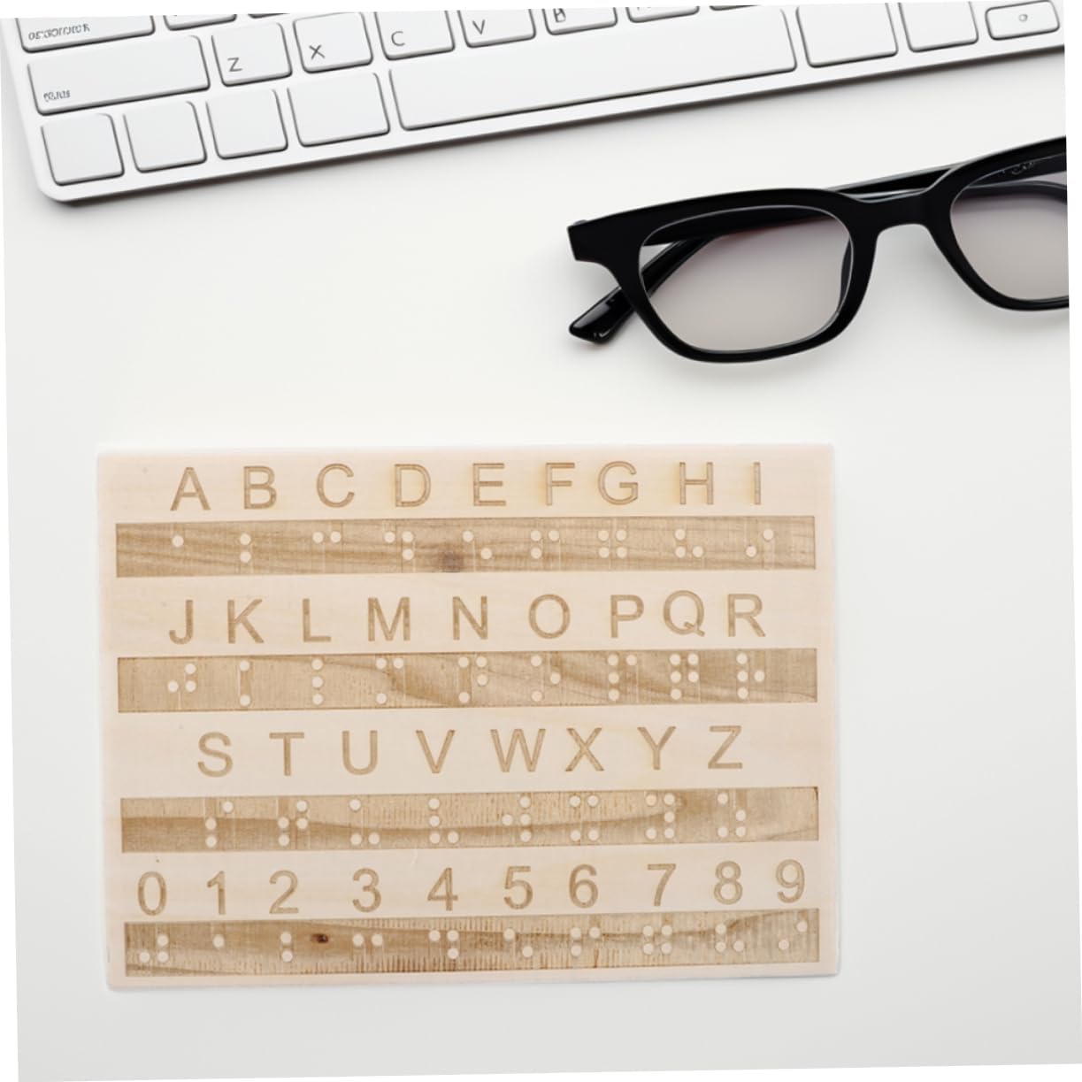 2-Pack Braille Board for Blind with Raised Dots Wooden Alphabet and Number Teaching Tools for Visually Impaired Education