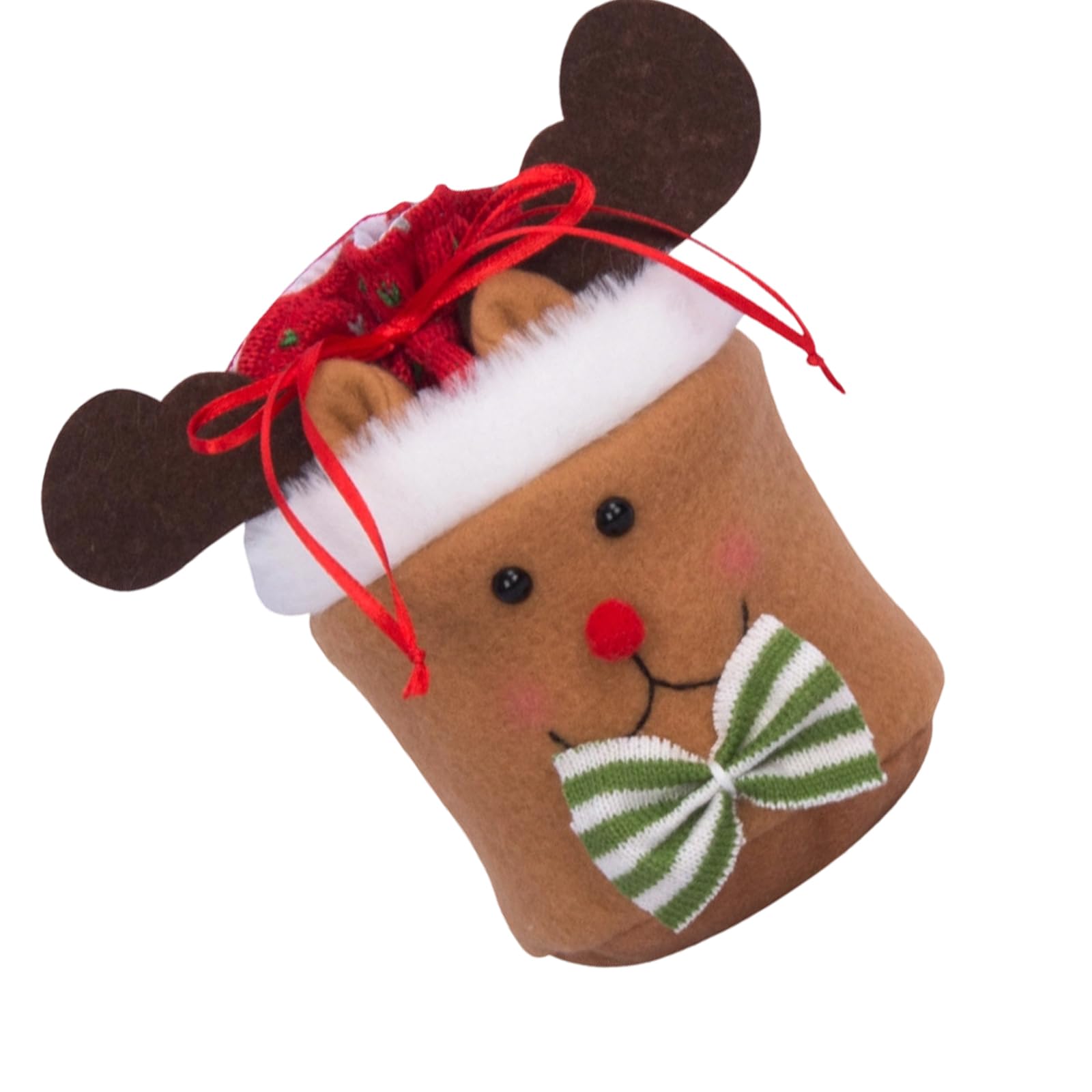 carotoe Gift Sacks Foldable Christmas Tree Decoration Storage Bag with Spacious Interior for Fruits and Small Presents Festival Fabric Candy Pouches