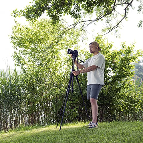 Hama Stativ Kamera "Action 170 3D" (Tripod mit 62-170cm Höhe, Fotostativ inkl. Handy-Halterung und Tablet-Halterung, Dreibeinstativ mit 3-Wege-Kopf, Spiegelreflexkamera Stativ mit Tasche) schwarz – Bild 7