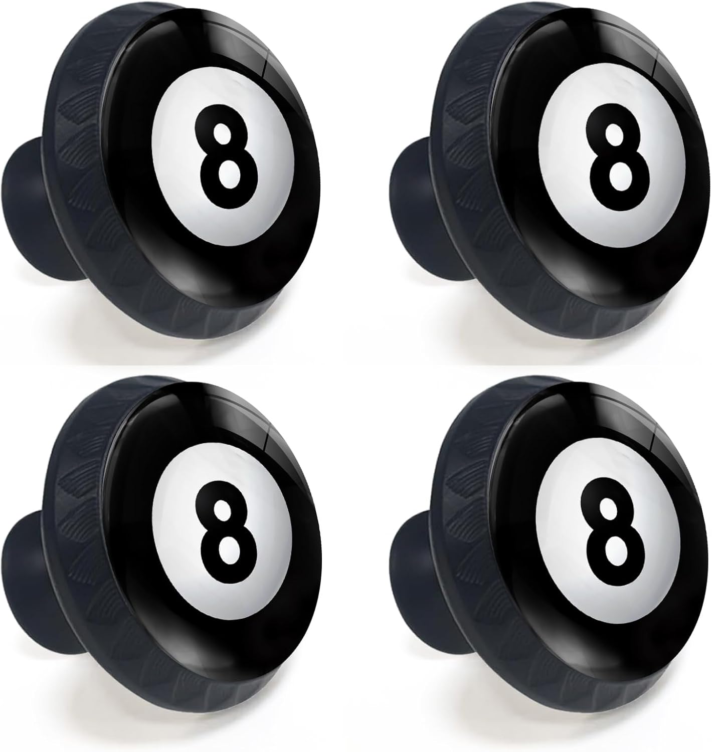 4 Pack Billiards 8 Ball Cabinet Knobs Round Drawer Pulls 8 Ball Knob Cupboard Door Handles Hardware for Kitchen Bathroom Cabinets
