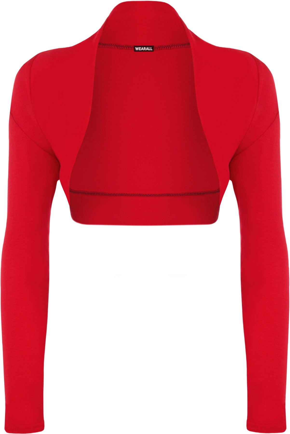 Wearall Women's Red Long Sleeve Shrug Bolero Cardigan Top 20-22