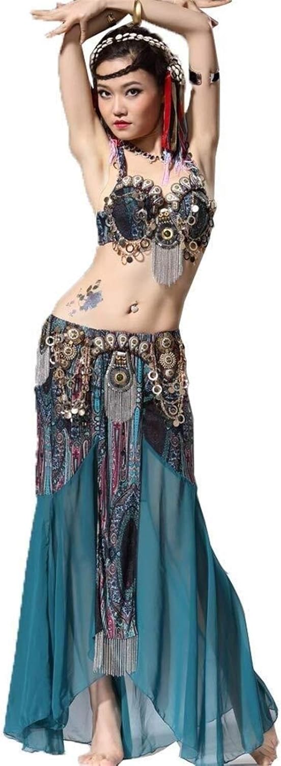 Tribal Performance Costume Set Belly Dance Performance Clothes Belly Dance Practice Clothes Skirt
