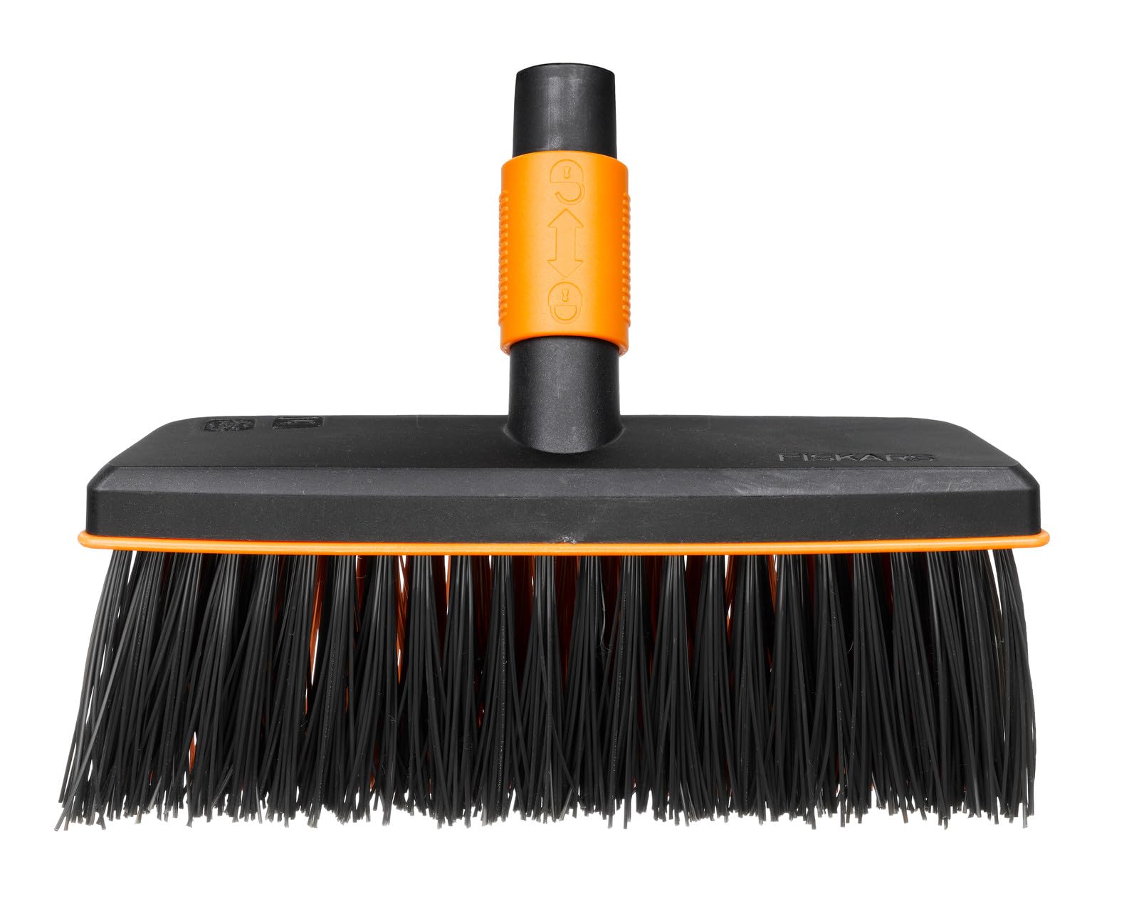 Fiskars Balai d'extérieur, Tête d'outil QuikFit, Largeur: 26 cm, Poils en polypropylène, Noir/Orange, QuikFit, 1001417