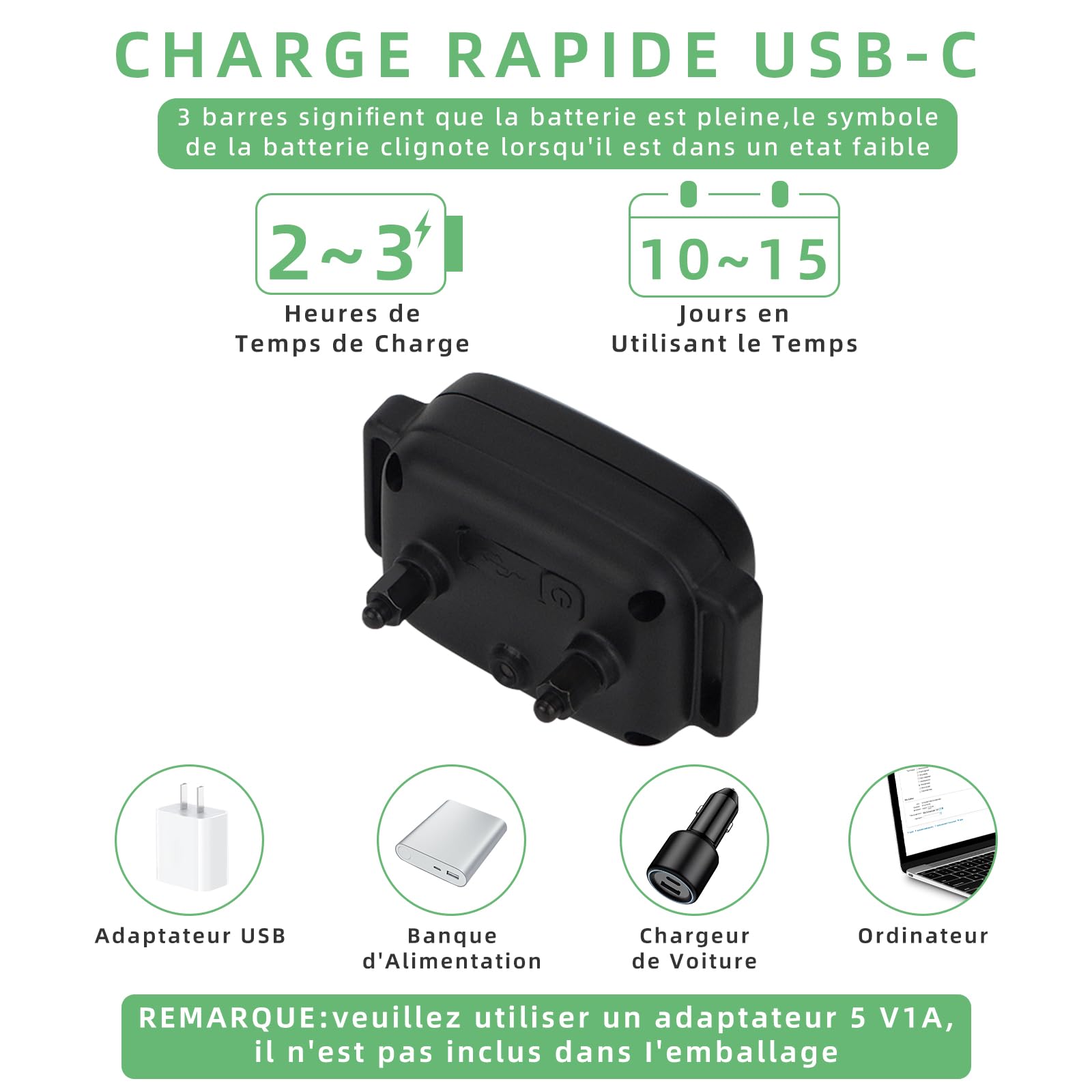 Collier Anti Aboiement Chien, 4 Modes, pour Petits et Grands Chiens, Noir | Son, Vibration, Choc Électrique, Sensibilité Réglable sur 8 Niveaux, Rechargeable, Contrôle Intelligent, Étanche IP67