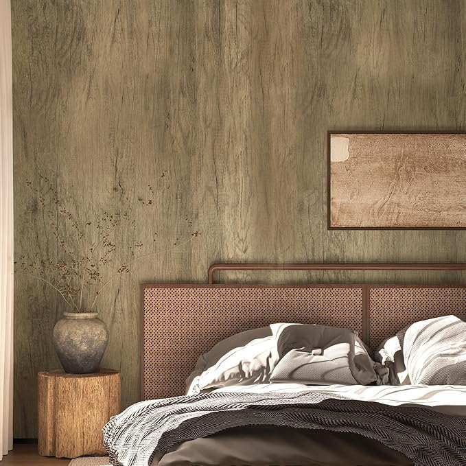 Image of SUNBIRD Wood Grain Wallpaper Self Adhesive Removable Contact Paper PVC Waterproof Wallpaper Rolls Kitchen Stickers Furniture Wardrobe Wall Papers Home Decor (24 X 48 Inch, Tulip Wood)