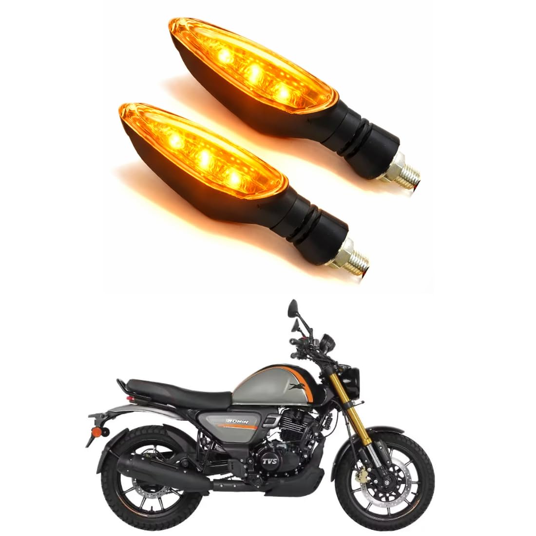3 LED Bike Indicator Light Yellow, Waterproof Turn Signal Blinker for Motorcycle, High Brightness Direction Indicator Lamp For TVS Ronin (Pack of 2)-image-5