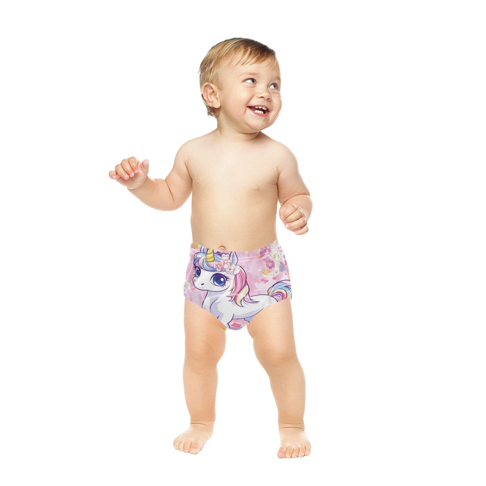 Coikll Cute Rainbow Horse Toddler Training Underwear Waterproof Baby Pee Pants -4T