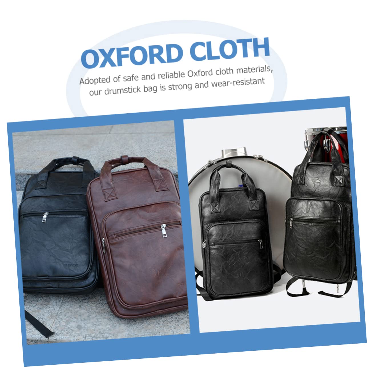 VANZACK Practical Drumstick Bag with Straps Capacity Holder for Drumsticks Mallets and Accessories for Students and Teachers Design