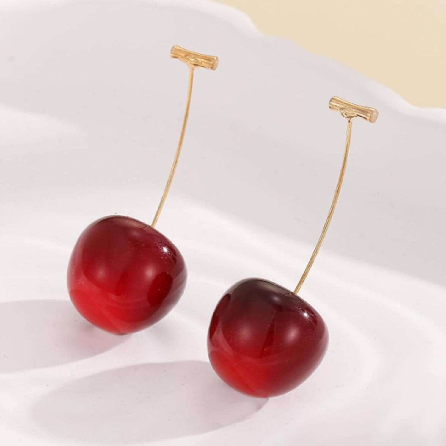 Cherry Earrings for Women Fun Fruit Drop Dangle Earrings Cute 3D Red Jewelry Unique Fruit Charm Jewelry for Women - Image 6