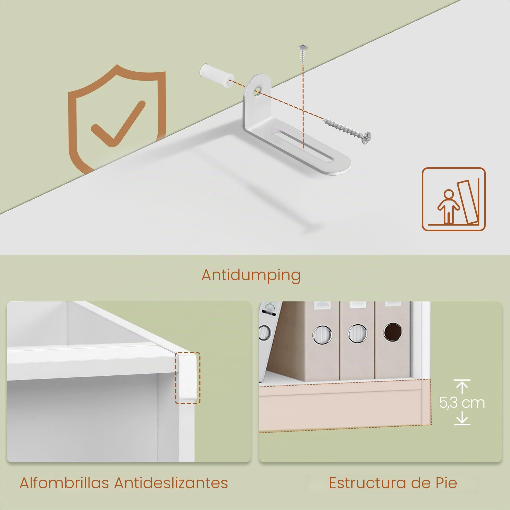 HEXCELEN Librería Vertical de 7 Niveles, 28 x 30 x 208,1 cm, Blanco | Estantería Estrecha, Estantería Cubo, Estanterías de Almacenamiento, para Estudio, Salón, Dormitorio, Moderno