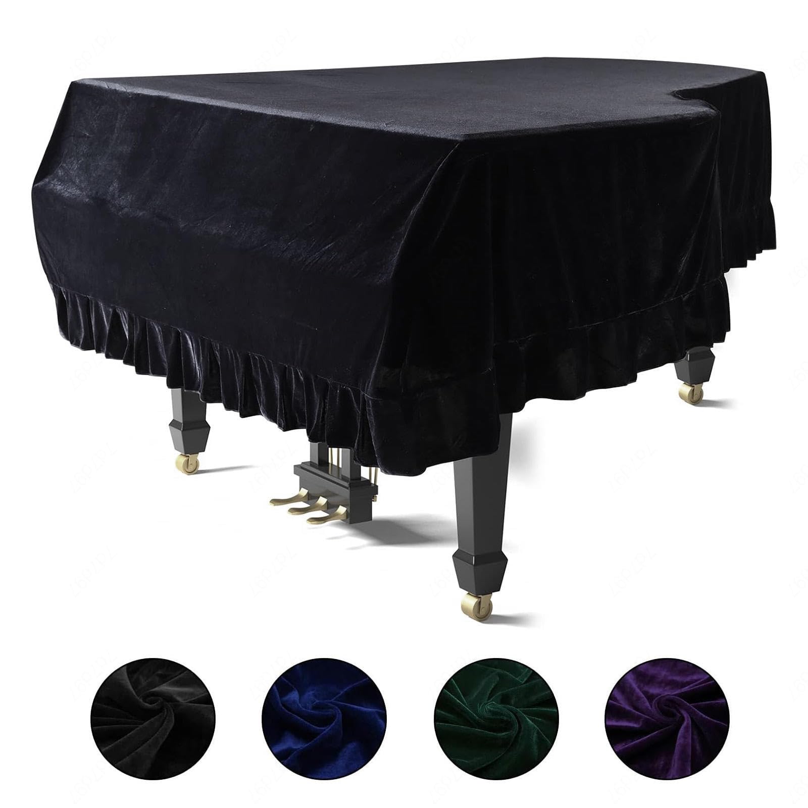 Klavierabdeckungen, Leichte, Luxuriöse, Weiche Und Hochwertige Oberfläche Klavierklavier-Abdeckung Staubdichte Dekoration Instrumentalabdeckungen,Black-230cm
