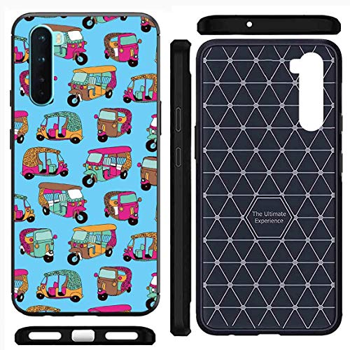 Image of Amazon Brand - Solimo Designer Auto Blue Pattern Printed Soft & Flexible Hybrid Back Case Mobile Cover for OnePlus Nord