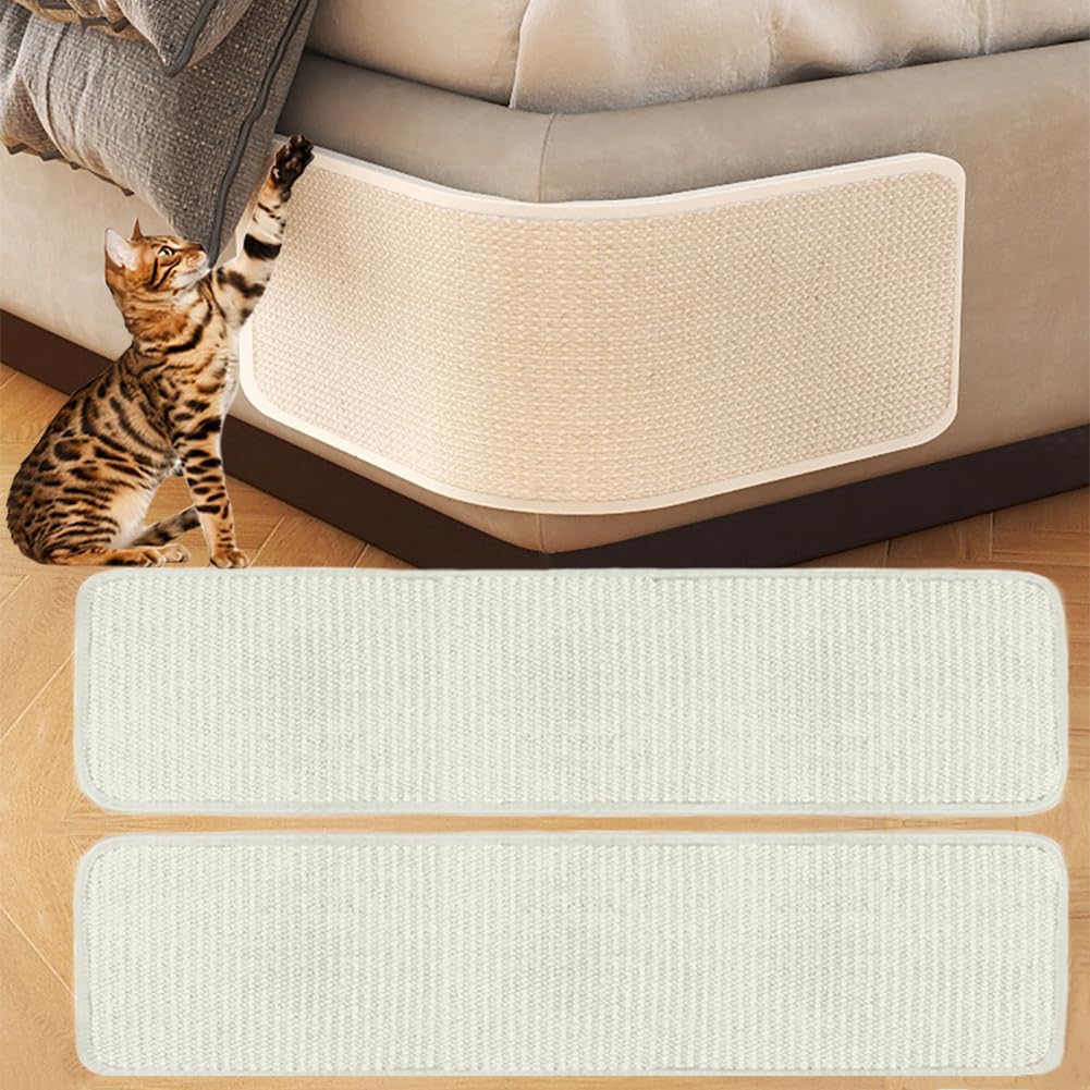2Pcs Cat Scratching Mat Sofa Furniture Protector Cat Scratcher Board Natural Sisal Kitty Scratching Pad Scratch Couch Cover Guard Claws Care Toy Scratcher Mat Rug for Grinding Claw Protect Furniture — image 1