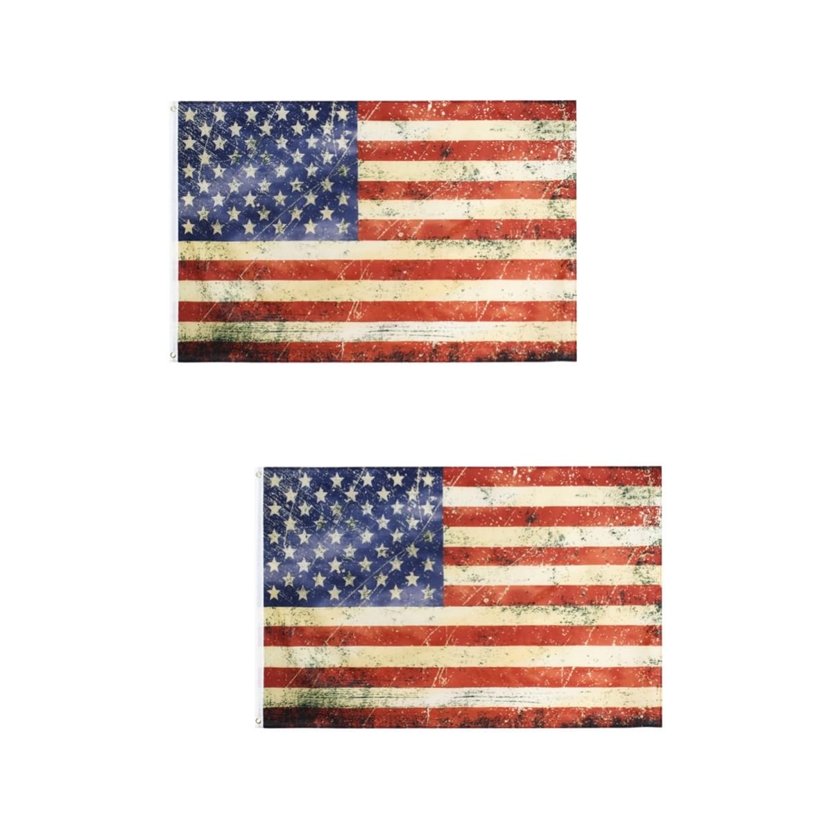 Drapeau Américain Vintage Extérieur : Décoration Cour 4 Juillet et Bannière États-Unis Yardwe x2