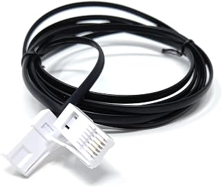 DRUT 2m, BT to BT 4 Wire 431A Male to Male Plug Telephone Flat Cable Lead (6.5ft, Black)