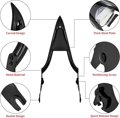 Miniatura 5 de HDBUBALUS Barra de asiento para motocicleta, respaldo trasero desmontable para Harley Touring Road King Road Glide Street Glide 2009-2022 Negro