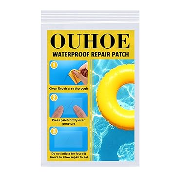 OUHOE 10Pcs Waterproof Leakproof Repair Patch Cuttable Adhesive Patch for Swim Ring Inflatable Objects