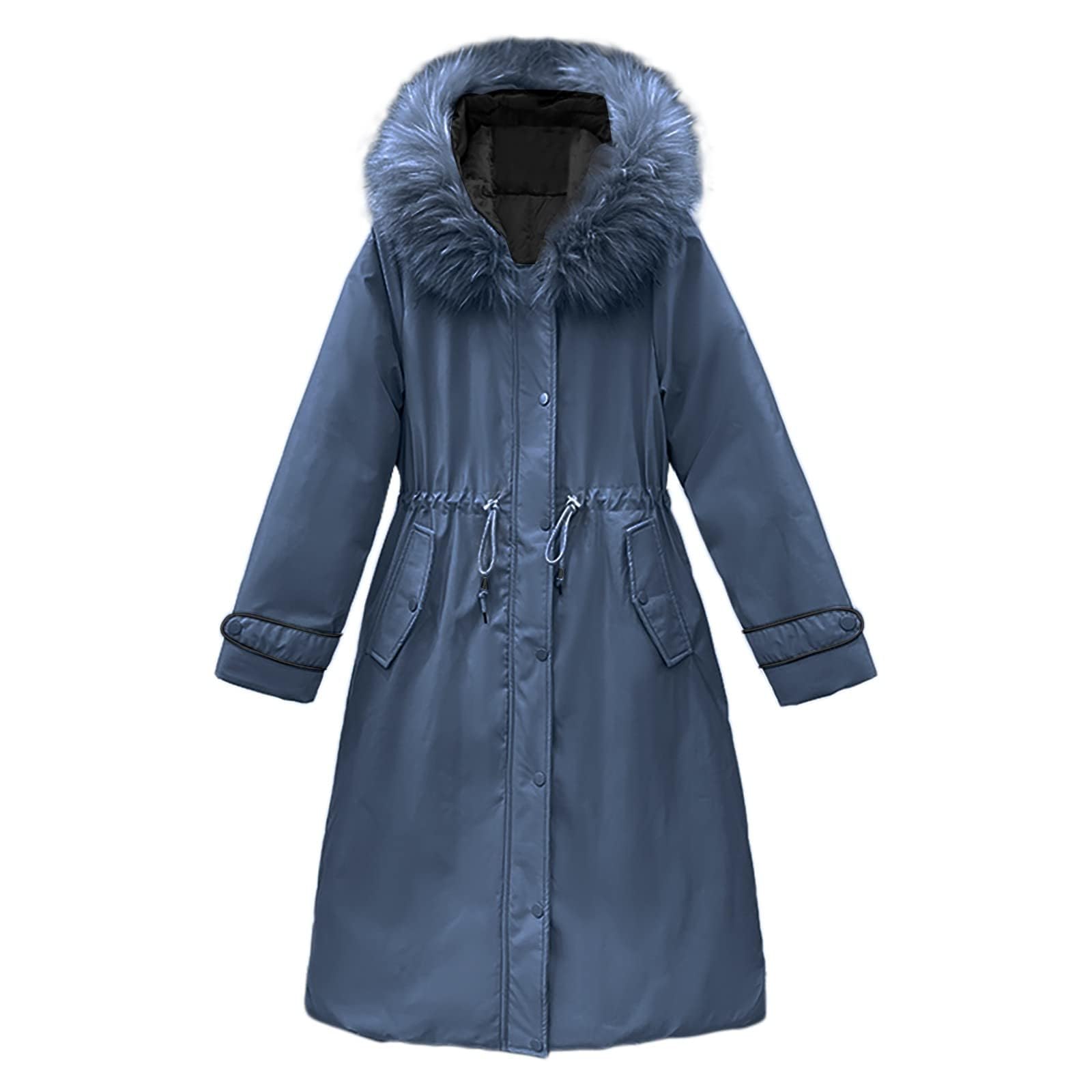 Generico Giacca Trapuntata Donna Piumino Lungo con Cappuccio Ripiegabile Piumini Elegante Giacca Ripiegabile Donna Giacconi Invernali Taglie Grandi Cappotto Ultraleggero Giubbotti Imbottiti Giubbini