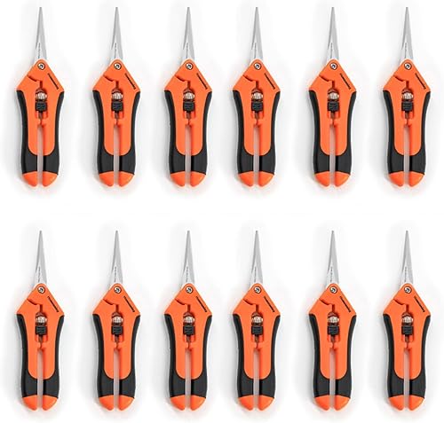 Miniatura 9 de Paquete de 1 tijeras de podar de jardín con cuchillas curvas, tijeras de podar a mano para jardinería, tijeras de podar bonsái de precisión